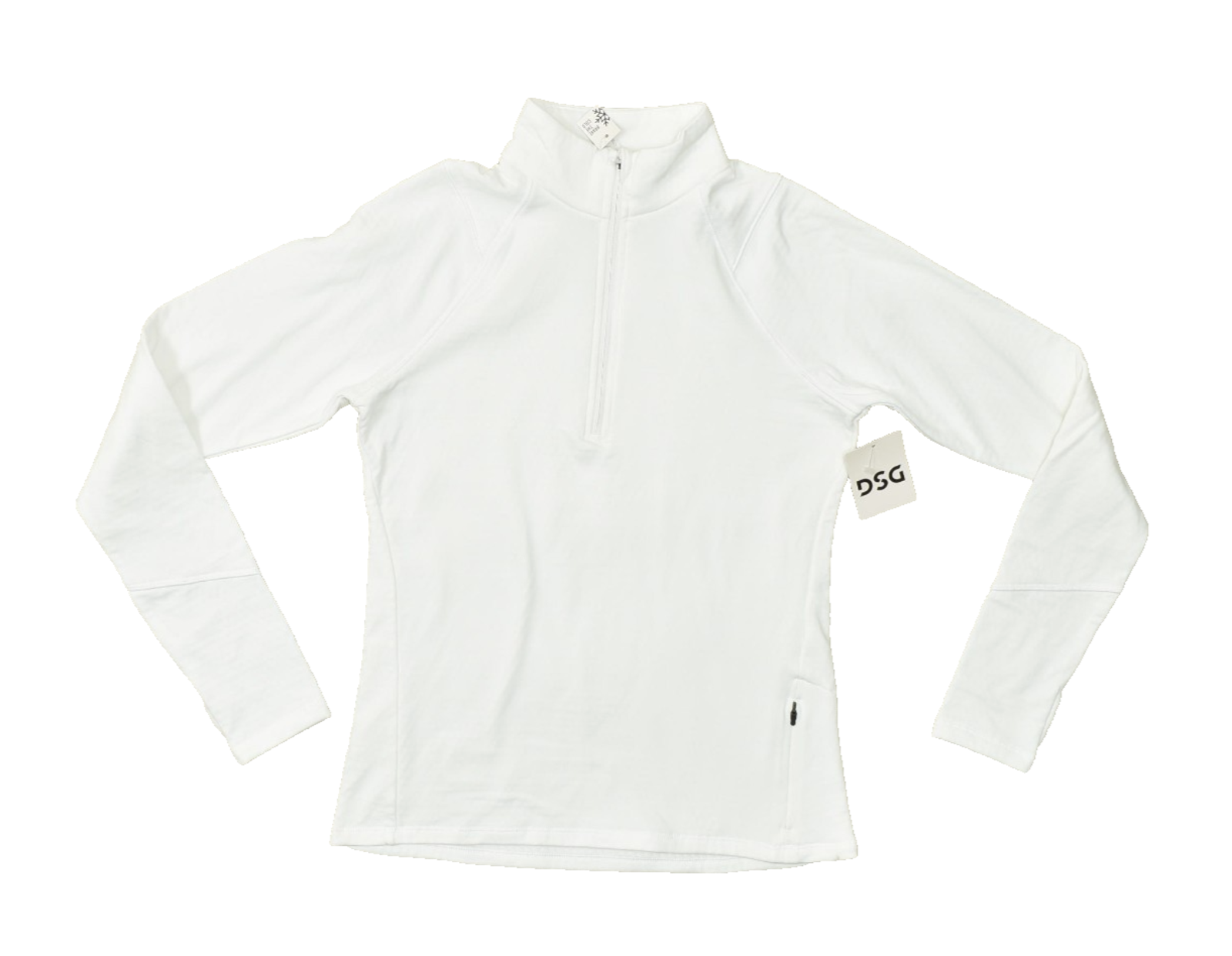 Dsg Women's Run Grid 1/4 Zip Pullover Top White Long Sleeve Athletic Size S New